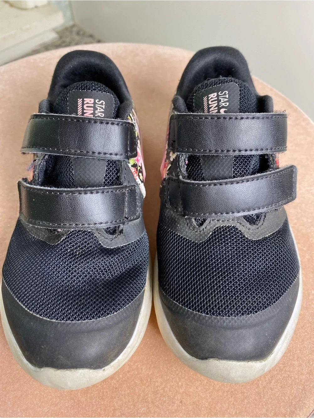 NIKE Star Runner-2 Little Girl Sneakers Black Pink Floral 9C